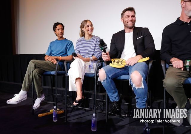 (L-R):  Danny Pudi, Lisa Gilroy, Liam McIntyre, and Joe Chandler attend the Golden Axe Screening Event on Tuesday, September 15, 2026 in Los Angeles. Photo Credit: Tyler Vosburg/JanuaryImages for Paramount+
