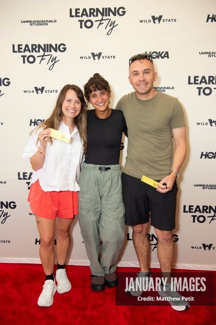 Aisha McAdams and friends attend the Learning to Fly Los Angeles Premiere at The Aero Theater on Saturday August 15th, 2026 in Los Angeles.
