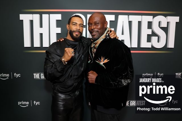 Omari Hardwick and Jimmy Jean-Louis attend the Prime Videos The Greatest LA FYC Event at Linwood Dunn Theater on Monday, Oct. 5, 2026 in Los Angeles.