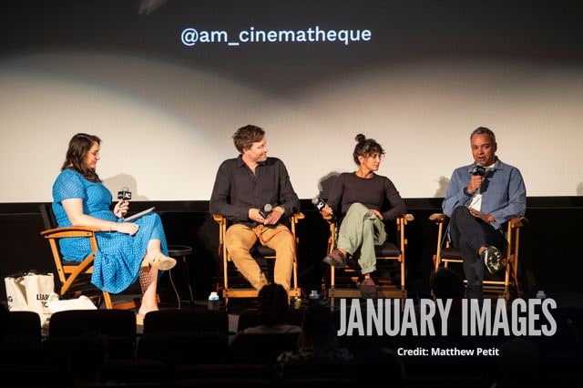Katcy Stephan, Max Lowe, Aisha McAdams and Evan Hayes speak during a panel discussion at the Learning to Fly Los Angeles Premiere at The Aero Theater on Saturday August 15th, 2026 in Los Angeles.