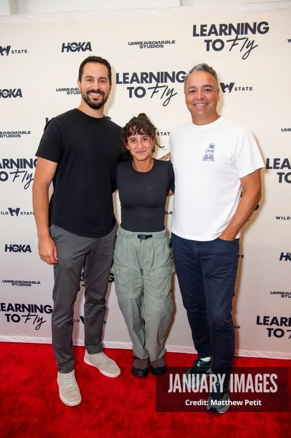 Kevin Joseph, Aisha McAdams and Evan Hayes attend the Learning to Fly Los Angeles Premiere at The Aero Theater on Saturday August 15th, 2026 in Los Angeles.
