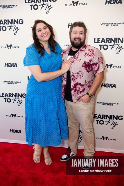 Katcy Stephan and Jeffrey Vega attend the Learning to Fly Los Angeles Premiere at The Aero Theater on Saturday August 15th, 2026 in Los Angeles.