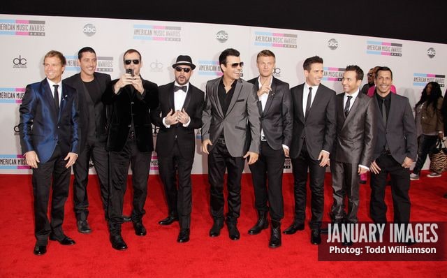 LOS ANGELES, CA - NOVEMBER 21:  The Backstreet Boys and New Kids On The Block arrive at the 2010 American Music Awards held at Nokia Theatre L.A. Live on November 21, 2010 in Los Angeles, California.  (Photo by Todd Williamson/JanuaryImages)