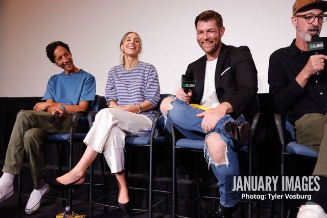 (L-R):  Danny Pudi, Lisa Gilroy, Liam McIntyre, and Joe Chandler attend the Golden Axe Screening Event on Tuesday, September 15, 2026 in Los Angeles. Photo Credit: Tyler Vosburg/JanuaryImages for Paramount+
