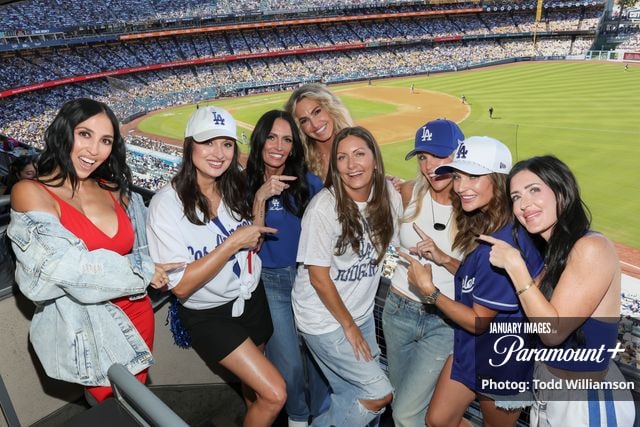 (L-R): Rylee Baldri, Melanie Dunmar, Heather Feldhacker, Trish Mears, Natalie Ento, Erin Wolczik, Trina Taylor and Nina Scoffone attend the Paramount+ unscripted series Team Moms: Baseball on Saturday, October 3, 2026 in Los Angeles. Photo Credit: Todd Williamson/JanuaryImages for Paramount+