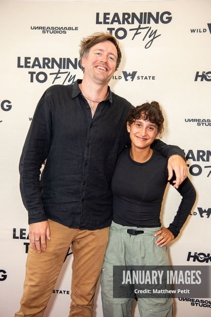 Max Lowe and Aisha McAdams attend the Learning to Fly Los Angeles Premiere at The Aero Theater on Saturday August 15th, 2026 in Los Angeles.