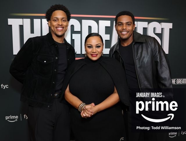 Kai Parham, Dana Gourrier and Jaalen Best attend the Prime Videos The Greatest LA FYC Event at Linwood Dunn Theater on Monday, Oct. 5, 2026 in Los Angeles.