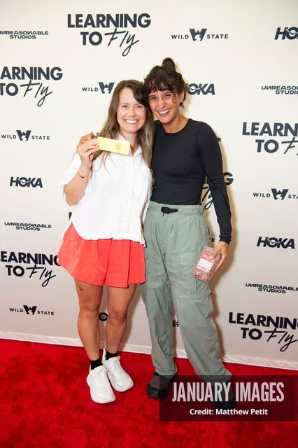 Aisha McAdams and friend attend the Learning to Fly Los Angeles Premiere at The Aero Theater on Saturday August 15th, 2026 in Los Angeles.