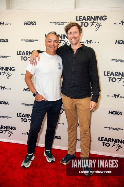 Max Lowe and Evan Hayes attend the Learning to Fly Los Angeles Premiere at The Aero Theater on Saturday August 15th, 2026 in Los Angeles.