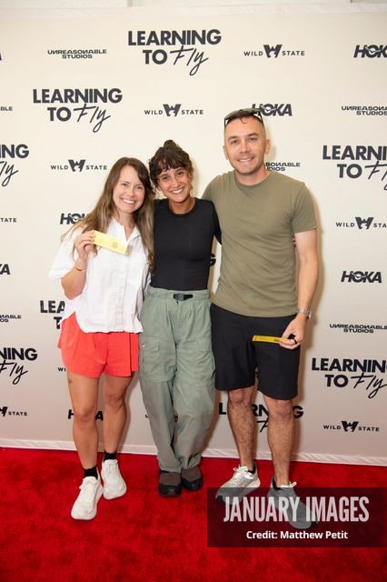Aisha McAdams and friends attend the Learning to Fly Los Angeles Premiere at The Aero Theater on Saturday August 15th, 2026 in Los Angeles.