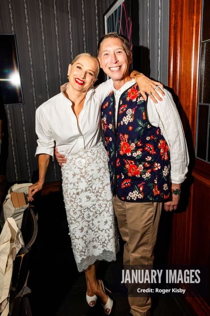 Katherine LaNasa and guest attend Katerine LaNasa’s Emmy Nomination Toast at Craig’s on Friday August 14th, 2026 in Los Angeles. Credit Roger Kisby/JanuaryImages