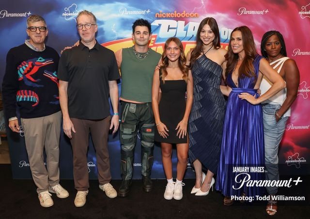 (L-R): Dana Snyder, Chris Tallman, Jack Griffo, Maya Le Clark, Kira Kosarin, Rosa Blasi and Daniele Gaither attend the Clash of the Thundermans Screening Event on Wednesday, September 2, 2026 in Los Angeles. Photo Credit: Todd Williamson/JanuaryImages for Paramount+