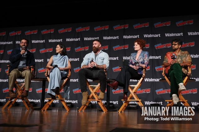 Joe Wiseman, Sheila Carrasco, Devan Chandler Long, Rebecca Wisocky and Utkarsh Ambudkar attend the Ghosts & Eternally Yours Panel at New York Comic Con at Javits Center during New York Comic Con on Friday, Oct. 9, 2026 in New York. Photo Credit: Todd Williamson/JanuaryImages for CBS