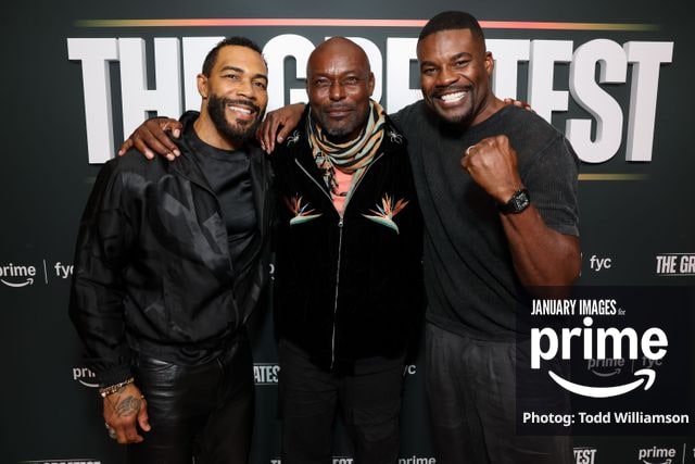 Omari Hardwick, Jimmy Jean-Louis and Amin Joseph attend the Prime Videos The Greatest LA FYC Event at Linwood Dunn Theater on Monday, Oct. 5, 2026 in Los Angeles.