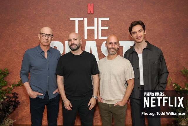 Howard Gordon, Antonio Campos, Gabe Rotter and Daniel Pearl attend Netflix's The Beast In Me ATAS Event on June 06, 2026 at the Netflix Tudum Theater in Los Angeles.