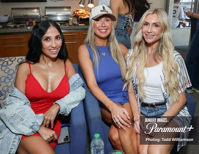 (L-R): Rylee Baldri, Olivia Paladin and Kylie Place attend the Paramount+ unscripted series Team Moms: Baseball on Saturday, October 3, 2026 in Los Angeles. Photo Credit: Todd Williamson/JanuaryImages for Paramount+