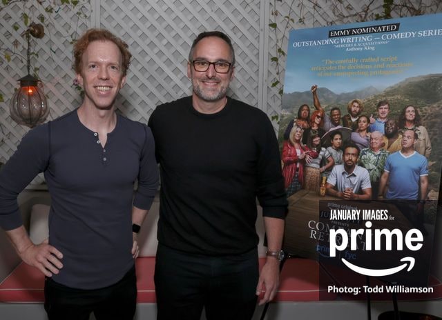 Chris Kula and Anthony King attend the Jury Duty Presents: Company Retreat | WGA Emmys Event in Los Angeles at the San Vicente Bungalows on Monday, Aug 11, 2026 in Los Angeles, CA.