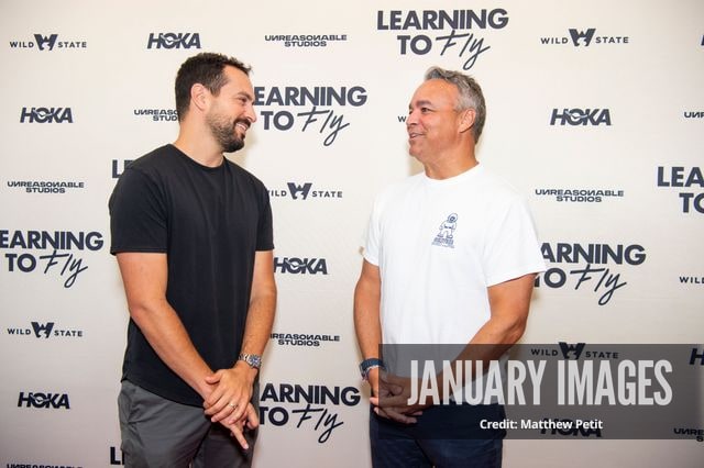 Kevin Joseph and Evan Hayes attend the Learning to Fly Los Angeles Premiere at The Aero Theater on Saturday August 15th, 2026 in Los Angeles.