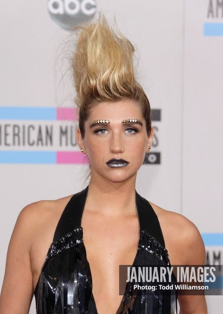 LOS ANGELES, CA - NOVEMBER 21:  Singer Ke$ha arrives at the 2010 American Music Awards held at Nokia Theatre L.A. Live on November 21, 2010 in Los Angeles, California.  (Photo by Todd Williamson/JanuaryImages)