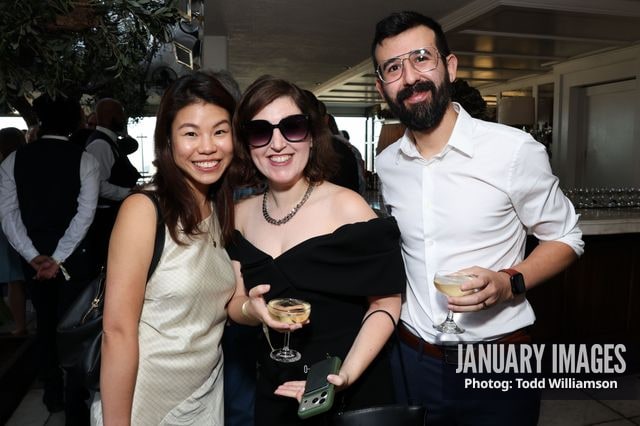 Rachel Brickel, center, and guests, attend the Emmy Awards Toast 2026 at Soho House West Hollywood on Thursday, Sept. 3, 2026 in Los Angeles.