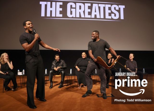 Lorraine Ali, Jaalen Best, Omari Hardwick, Dana Gourrier, Amin Joseph, Kai Parham and Giovanni Ribisi attend the Prime Videos The Greatest LA FYC Event at Linwood Dunn Theater on Monday, Oct. 5, 2026 in Los Angeles.