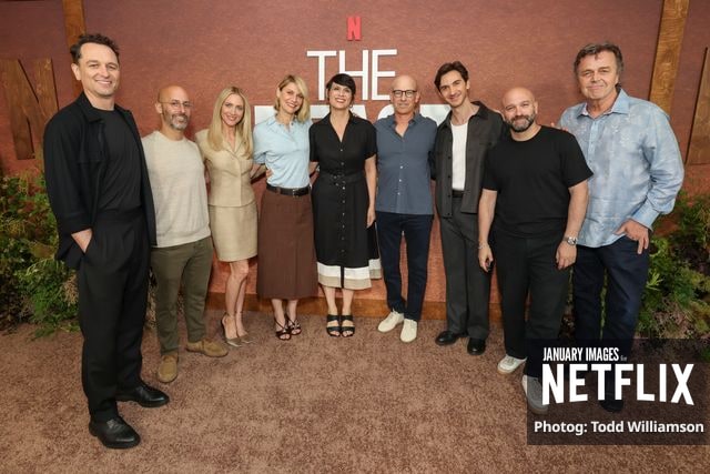Matthew Rhys, Gabe Rotter, Brittany Snow, Claire Danes, Stacey Wilson, Howard Gordon, Daniel Pearl, Antonio Campos and Sean Callery attend Netflix's The Beast In Me ATAS Event on June 06, 2026 at the Netflix Tudum Theater in Los Angeles.