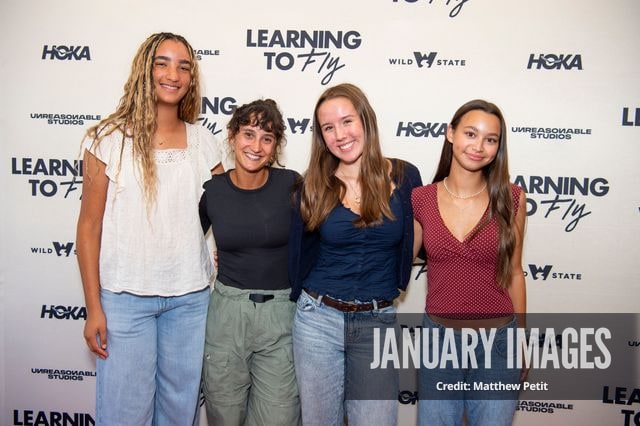 Aisha McAdams and friends attend the Learning to Fly Los Angeles Premiere at The Aero Theater on Saturday August 15th, 2026 in Los Angeles.