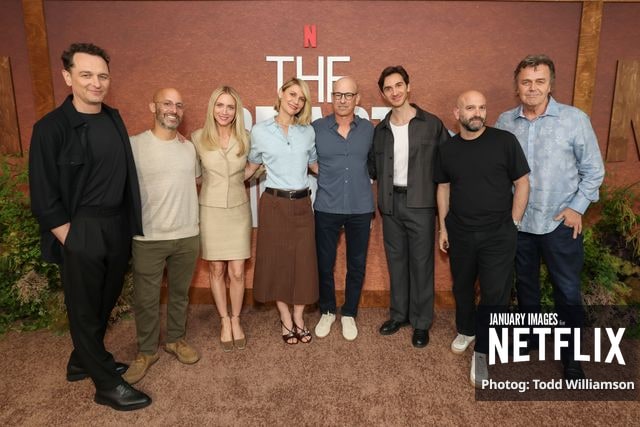 Matthew Rhys, Gabe Rotter, Brittany Snow, Claire Danes, Howard Gordon, Daniel Pearl, Antonio Campos and Sean Callery attend Netflix's The Beast In Me ATAS Event on June 06, 2026 at the Netflix Tudum Theater in Los Angeles.