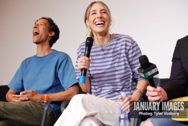 Danny Pudi and Lisa Gilroy attend the Golden Axe Screening Event on Tuesday, September 15, 2026 in Los Angeles. Photo Credit: Tyler Vosburg/JanuaryImages for Paramount+