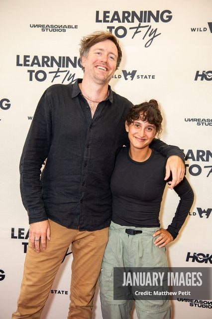 Max Lowe and Aisha McAdams attend the Learning to Fly Los Angeles Premiere at The Aero Theater on Saturday August 15th, 2026 in Los Angeles.