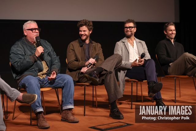 Phil Sgriccia, from left, Jack Quaid, Anthony Starr and Chace Crawford attend The Boys S5 LA Special Screening, Q&A and Reception at the Linwood Dunn Theater on October 14, 2026 in Los Angeles. Photo Credit: Christopher Polk/JanuaryImages for PrimeVideo