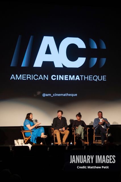 Katcy Stephan, Max Lowe, Aisha McAdams and Evan Hayes speak during a panel discussion at the Learning to Fly Los Angeles Premiere at The Aero Theater on Saturday August 15th, 2026 in Los Angeles.