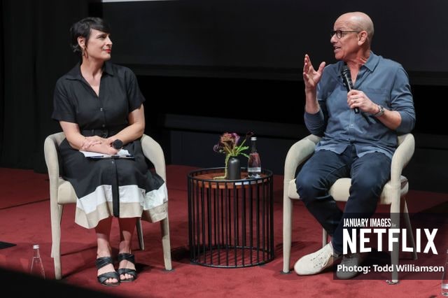 Stacey Wilson and Howard Gordon attend Netflix's The Beast In Me ATAS Event on June 06, 2026 at the Netflix Tudum Theater in Los Angeles.