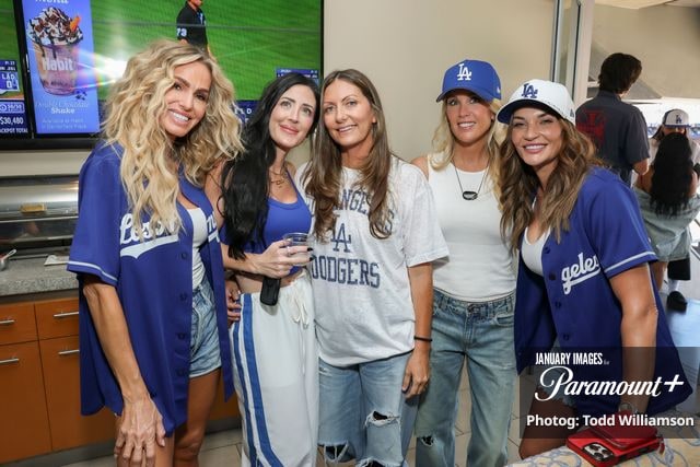 (L-R): Trish Mears, Nina Scoffone, Natalie Ento, Erin Wolczik and Trina Taylor attend the Paramount+ unscripted series Team Moms: Baseball on Saturday, October 3, 2026 in Los Angeles. Photo Credit: Todd Williamson/JanuaryImages for Paramount+