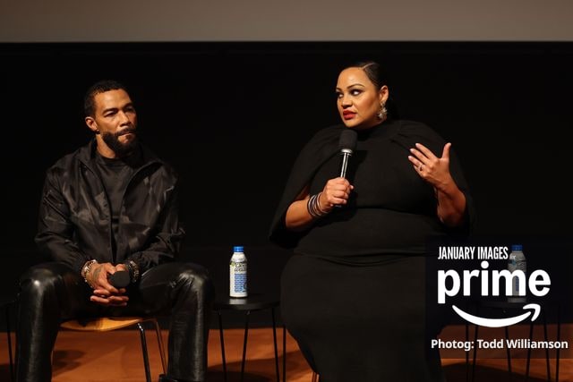 Omari Hardwick and Dana Gourrier attend the Prime Videos The Greatest LA FYC Event at Linwood Dunn Theater on Monday, Oct. 5, 2026 in Los Angeles.