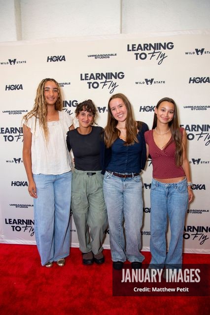 Aisha McAdams and friends attend the Learning to Fly Los Angeles Premiere at The Aero Theater on Saturday August 15th, 2026 in Los Angeles.