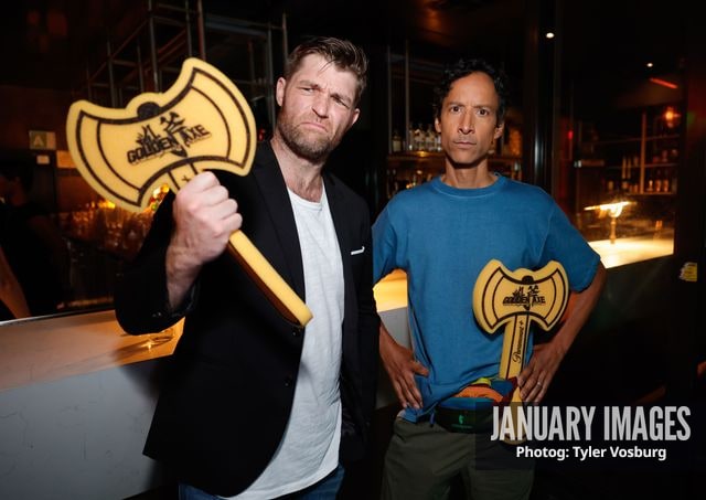 Liam McIntyre and Danny Pudi attend the Golden Axe Screening Event on Tuesday, September 15, 2026 in Los Angeles. Photo Credit: Tyler Vosburg/JanuaryImages for Paramount+