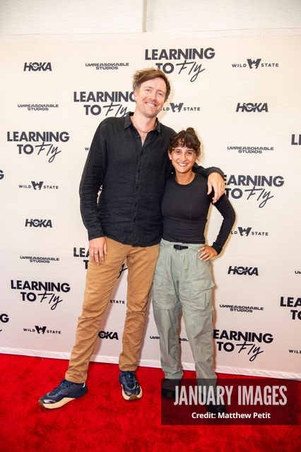 Max Lowe and Aisha McAdams attend the Learning to Fly Los Angeles Premiere at The Aero Theater on Saturday August 15th, 2026 in Los Angeles.