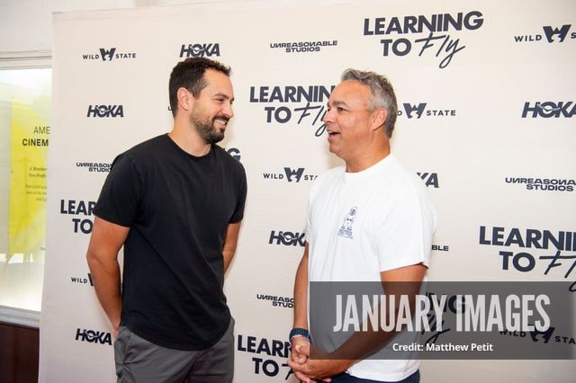 Kevin Joseph and Evan Hayes attend the Learning to Fly Los Angeles Premiere at The Aero Theater on Saturday August 15th, 2026 in Los Angeles.