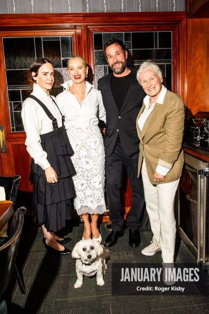 Sarah Paulson, Katherine LaNasa, Noah Wyle, Glenn Close, Sir Pippin of Beanfield or "Pip” attend Katerine LaNasa’s Emmy Nomination Toast at Craig’s on Friday August 14th, 2026 in Los Angeles. Credit Roger Kisby/JanuaryImages