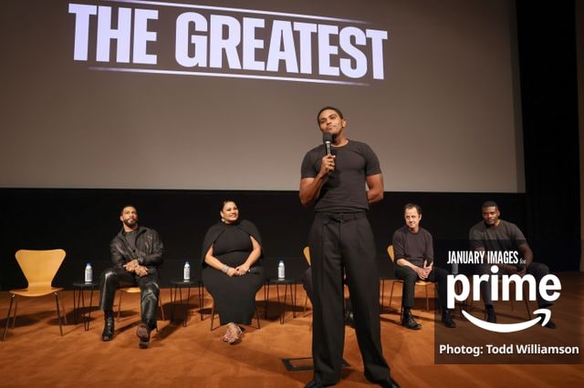 Omari Hardwick, Dana Gourrier, Jaalen Best, Giovanni Ribisi and Amin Joseph attend the Prime Videos The Greatest LA FYC Event at Linwood Dunn Theater on Monday, Oct. 5, 2026 in Los Angeles.