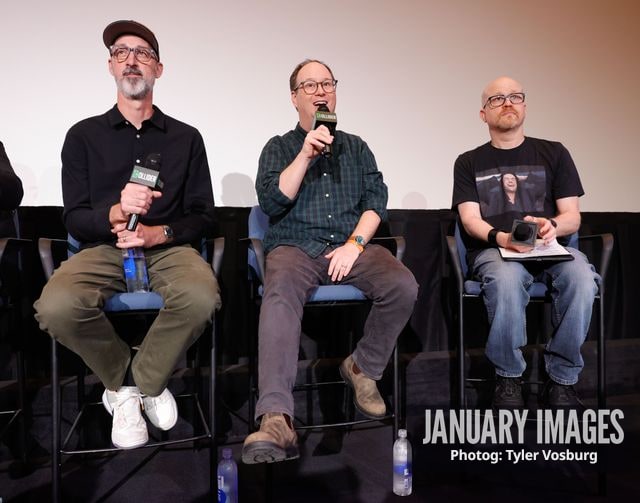 (L-R):  Joe Chandler, Mike McMahan, and Steve Weintraub attend the Golden Axe Screening Event on Tuesday, September 15, 2026 in Los Angeles. Photo Credit: Tyler Vosburg/JanuaryImages for Paramount+