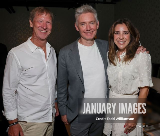 David Kosse, Kevin Macdonald and Adriana Alberghetti attend Amazon MGM Studios The Runner Los Angeles Premiere afterparty at Ysabel on Thursday, Aug 27, 2026 in Los Angeles, Calif.