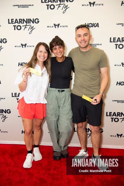 Aisha McAdams and friends attend the Learning to Fly Los Angeles Premiere at The Aero Theater on Saturday August 15th, 2026 in Los Angeles.