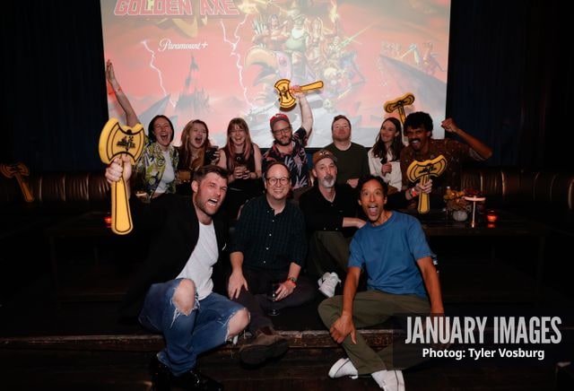 (L-R):  Liam McIntyre, Mike McMahan, Joe Chandler, and Danny Pudi attend the Golden Axe Screening Event on Tuesday, September 15, 2026 in Los Angeles. Photo Credit: Tyler Vosburg/JanuaryImages for Paramount+
