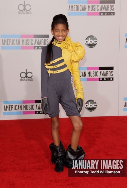 LOS ANGELES, CA - NOVEMBER 21:  Actress/singer Willow Smith arrives at the 2010 American Music Awards held at Nokia Theatre L.A. Live on November 21, 2010 in Los Angeles, California.  (Photo by Todd Williamson/JanuaryImages)