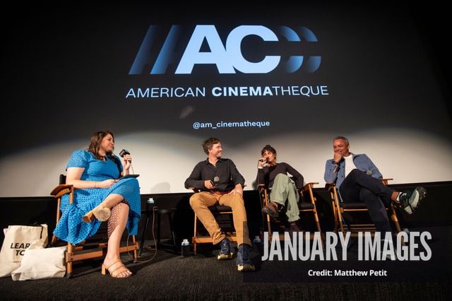 Katcy Stephan, Max Lowe, Aisha McAdams and Evan Hayes speak during a panel discussion at the Learning to Fly Los Angeles Premiere at The Aero Theater on Saturday August 15th, 2026 in Los Angeles.