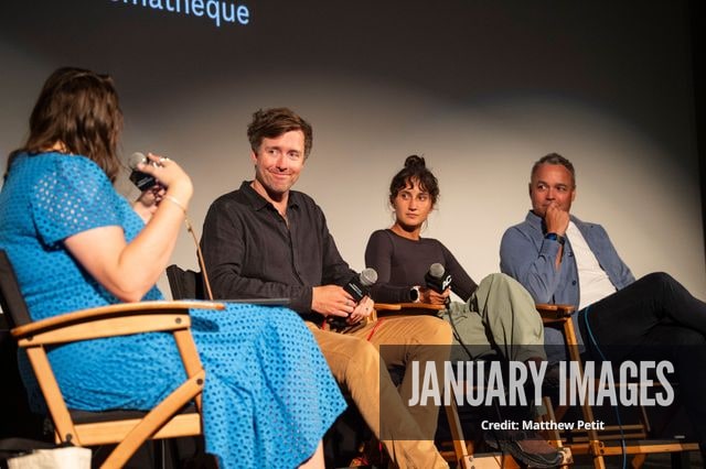 Katcy Stephan, Max Lowe, Aisha McAdams and Evan Hayes speak during a panel discussion at the Learning to Fly Los Angeles Premiere at The Aero Theater on Saturday August 15th, 2026 in Los Angeles.