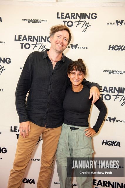 Max Lowe and Aisha McAdams attend the Learning to Fly Los Angeles Premiere at The Aero Theater on Saturday August 15th, 2026 in Los Angeles.