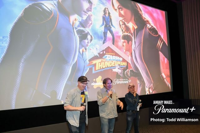 (L-R): Sean W. Cunningham, Marc Dworkin and Jed Spingarn attend the Clash of the Thundermans Screening Event on Wednesday, September 2, 2026 in Los Angeles. Photo Credit: Todd Williamson/JanuaryImages for Paramount+